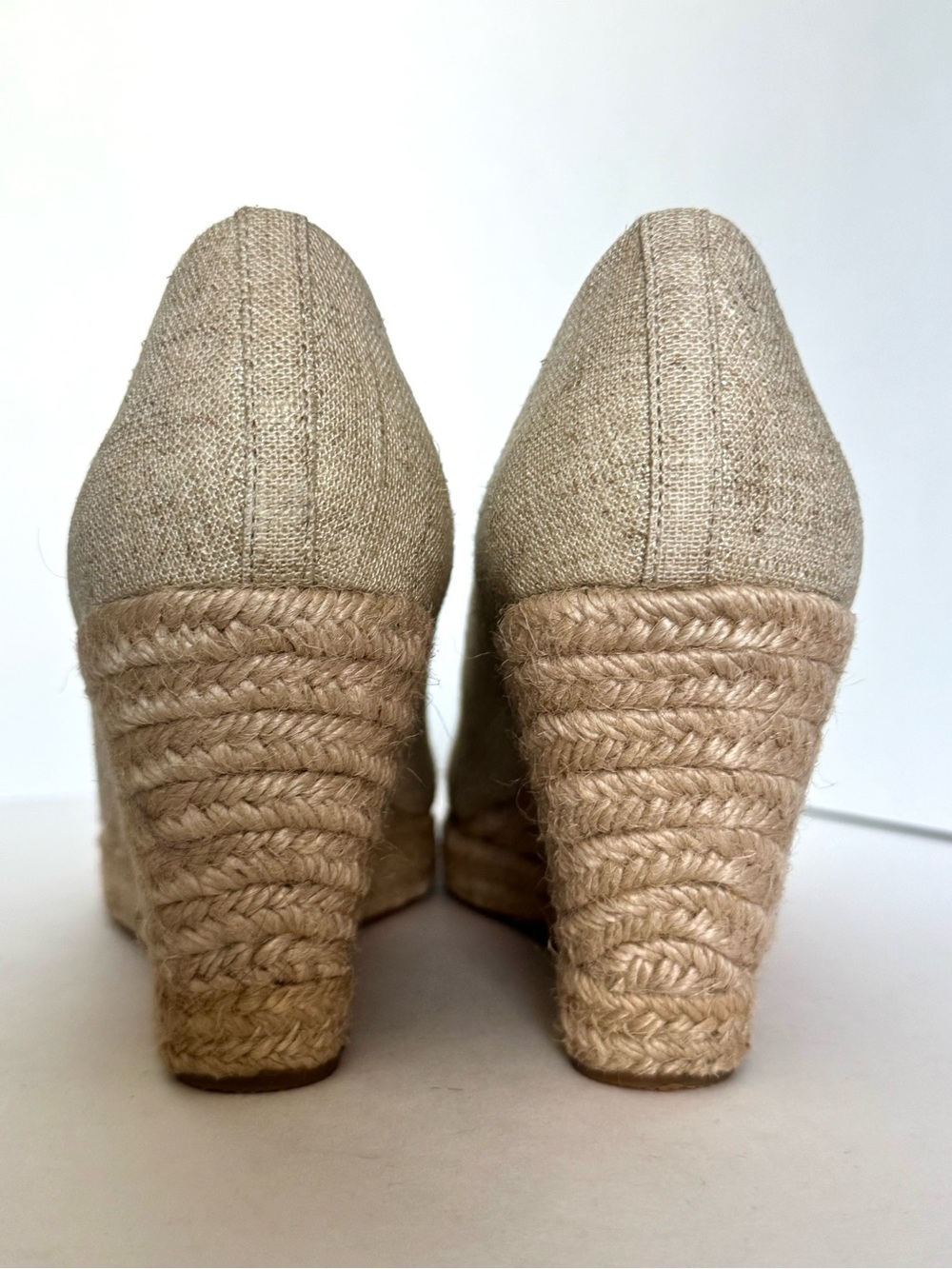 J.Crew Gold Shimmer Beige Espadrille Wedge Pumps size 11 - Picture 4 of 6